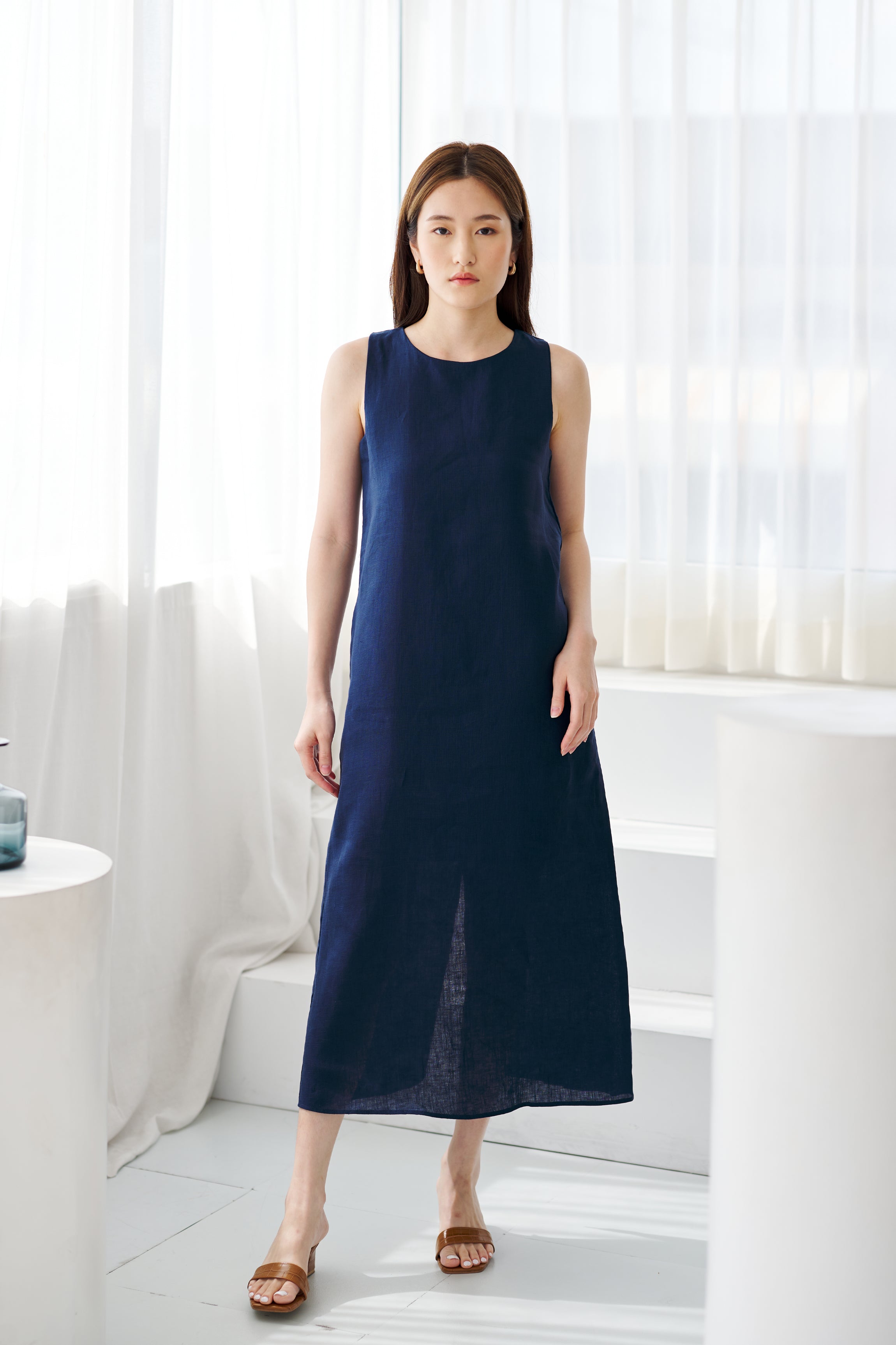 Peony Dress (Navy)