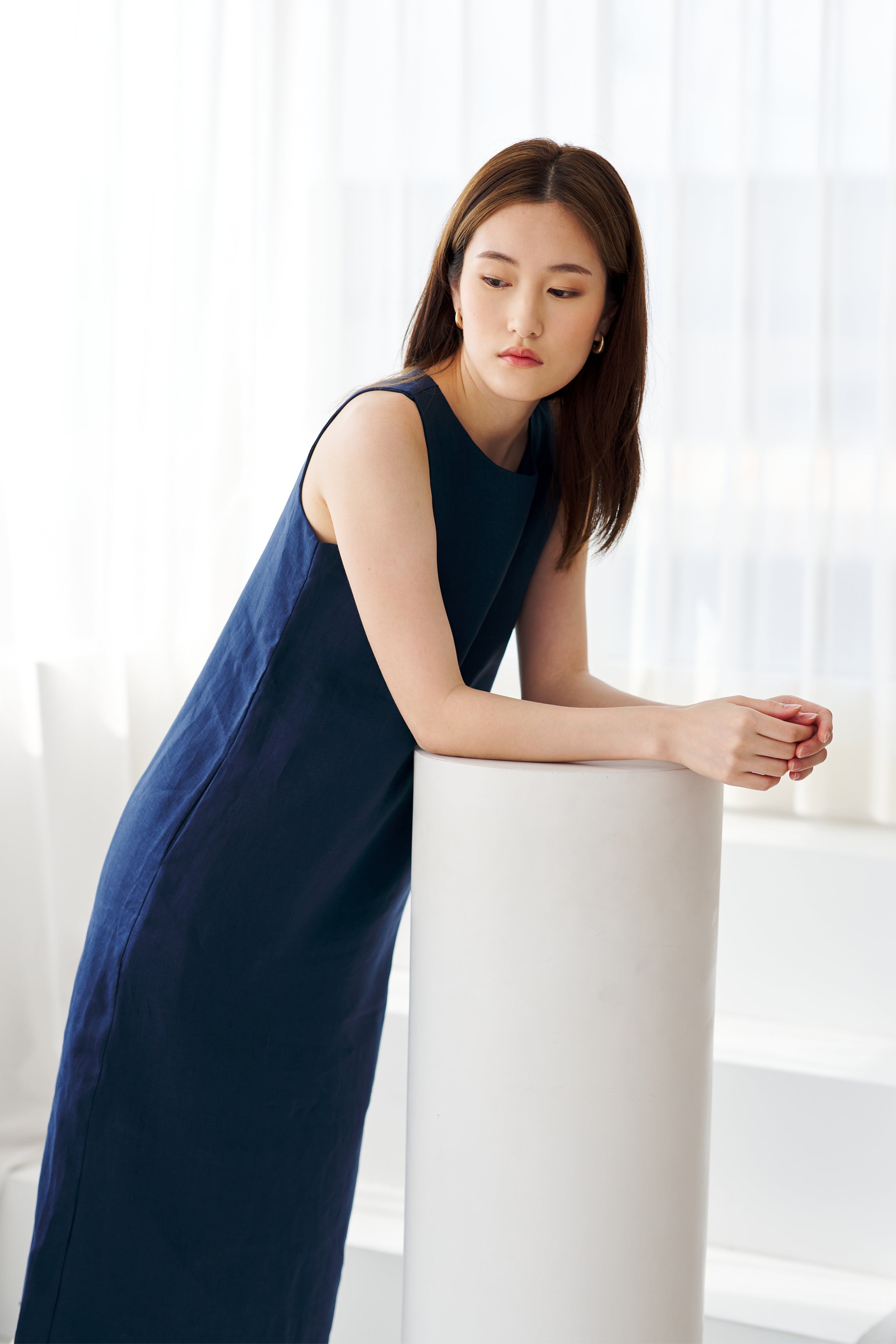 Peony Dress (Navy)