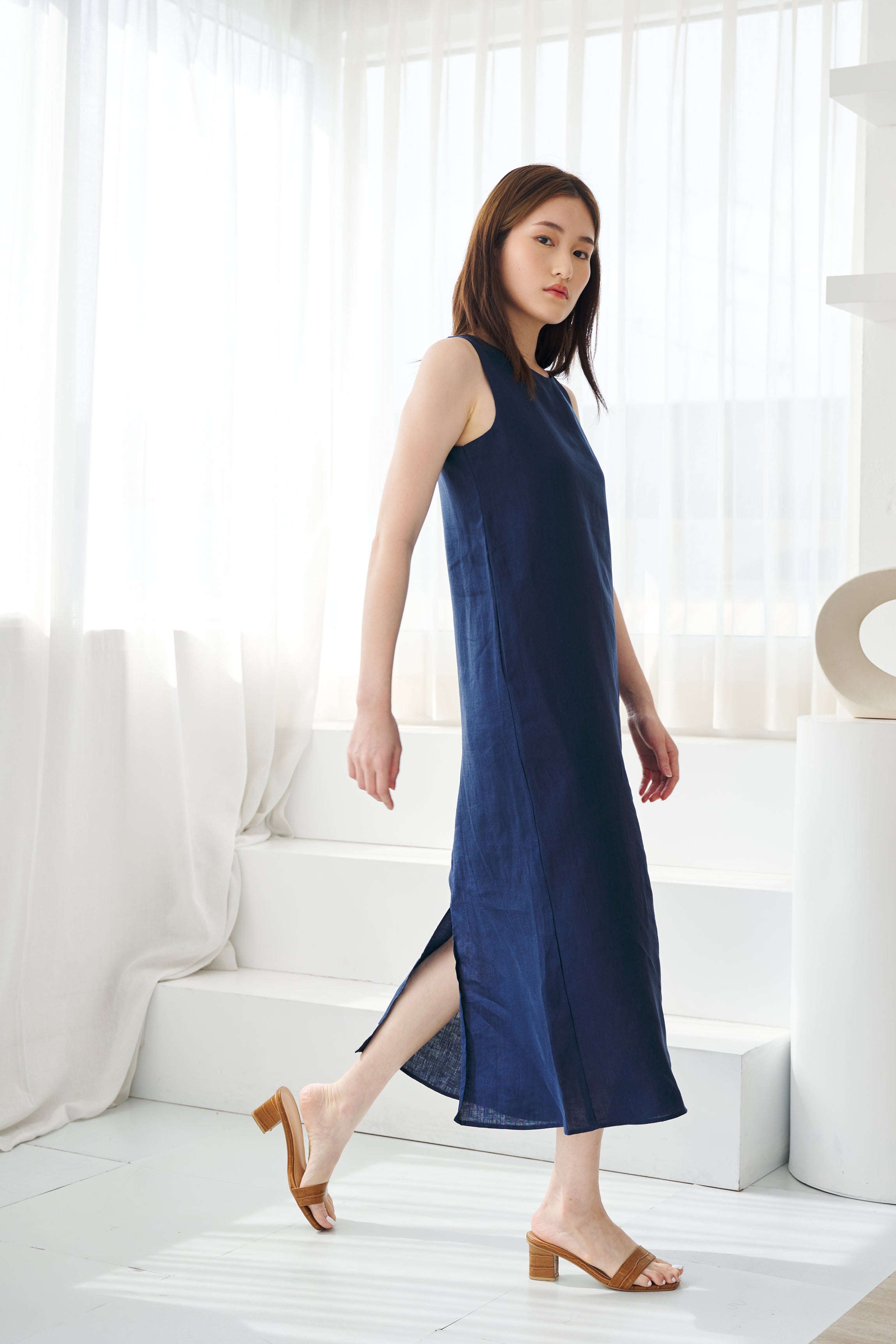 Peony Dress (Navy)